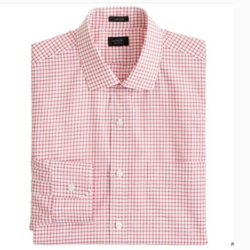 J. Crew Men's Ludlow Beacon Red Check Dress Shirt